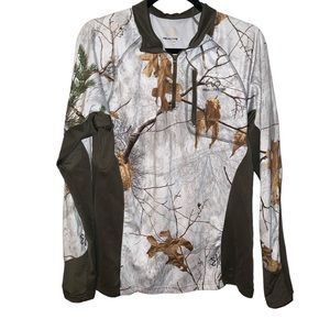 Real Tree White Snow Camo 1/4 zip